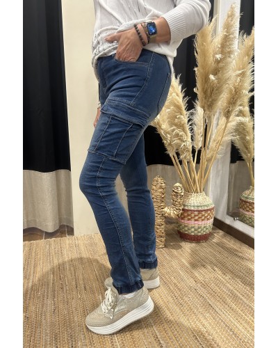 Jeans cargo côté