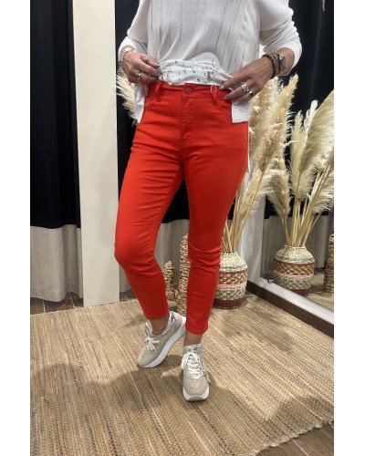 Pantalon denim rouge